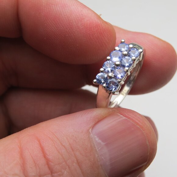 *925 Sterling Silver Genuine Tanzanite Ring - Picture 3 of 5